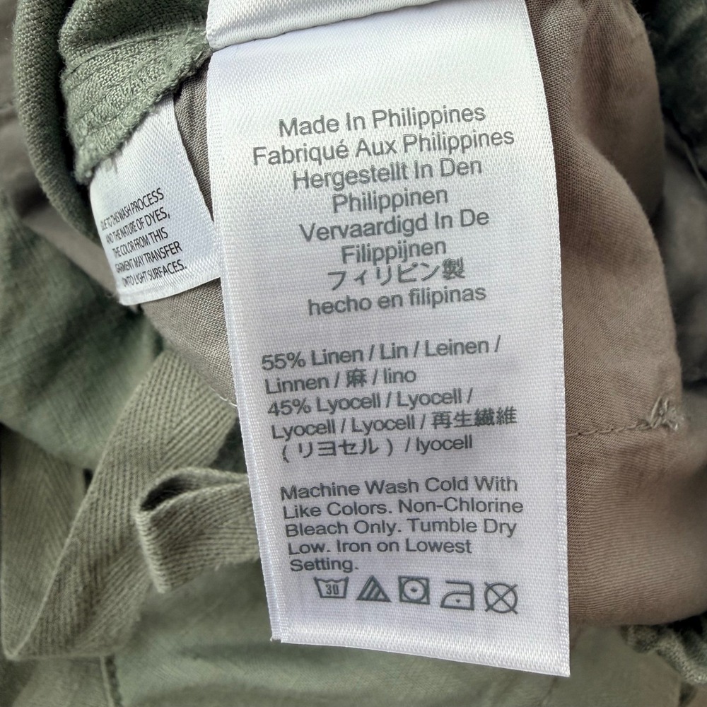 J.Crew Seaside Linen Blend Shorts Large Sage Green Drawstring NWT Spring Pull On - Picture 6 of 7